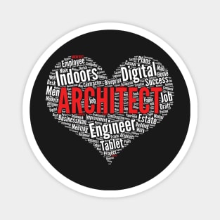 Architect Heart Shape Word Cloud Design for architects product Magnet